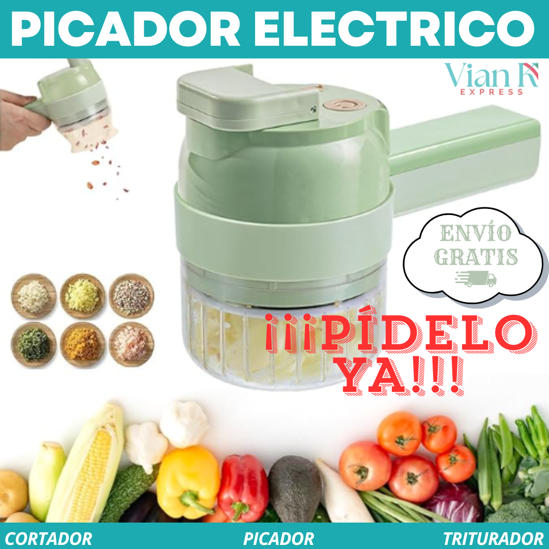 Picador Eléctrico con Cuchillas de Acero Inoxidable – Potencia y Precisión en tu Cocina