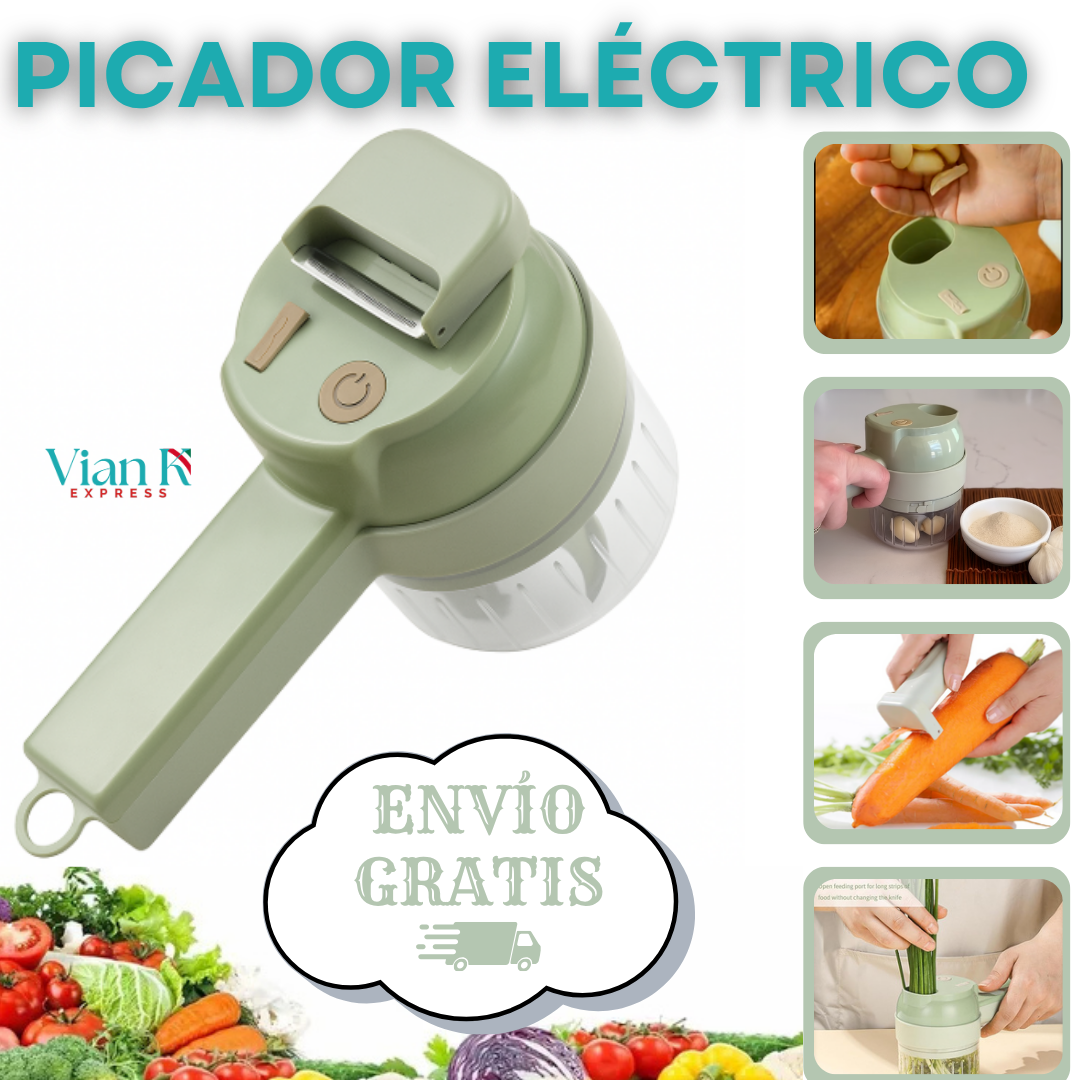 Picador Eléctrico con Cuchillas de Acero Inoxidable – Potencia y Precisión en tu Cocina